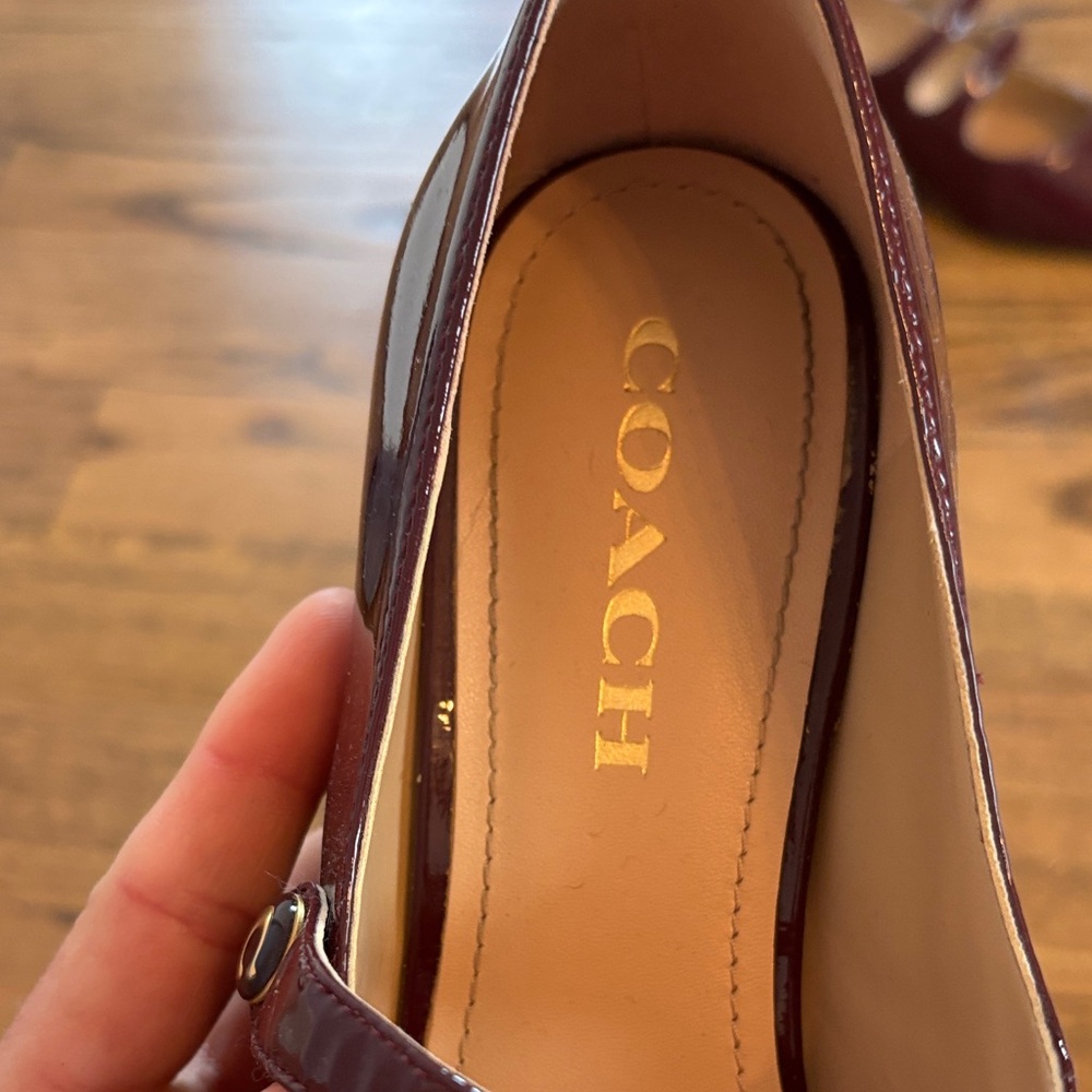 Coach Dark Red Angelina Mary Jane 1.5” Heel - Picture 2 of 6